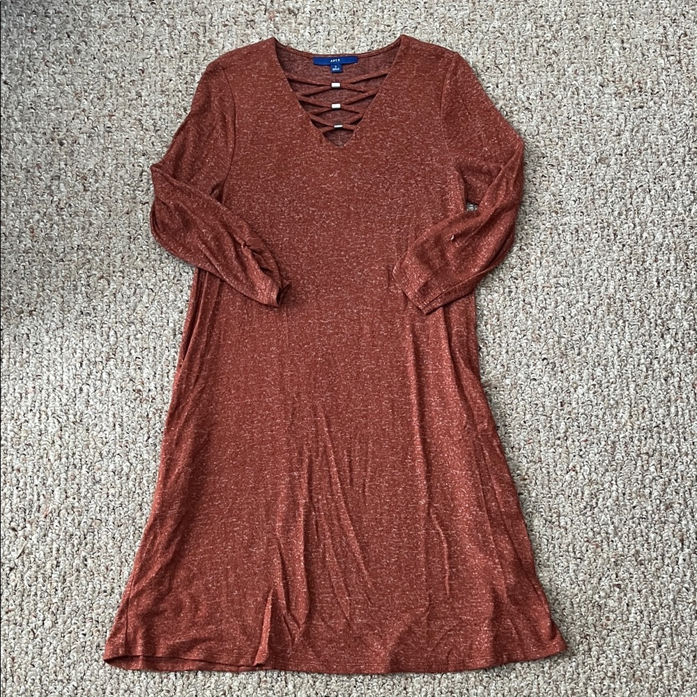 Apt. 9 Rust Long Sleeve Dress